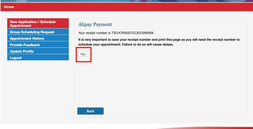 Application Fees for visa